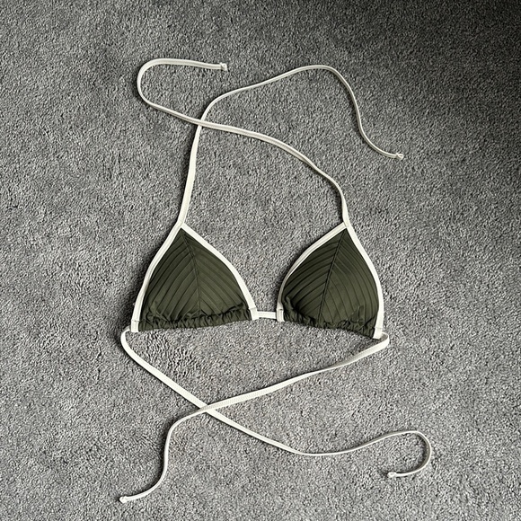 aerie Other - Aerie Olive Green Triangle Bikini Top